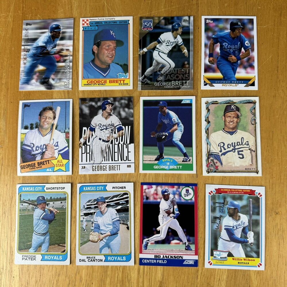 Kansas City Royals 12 Card Lot NM George Brett Bo Jackson Freddie Patek Wilson